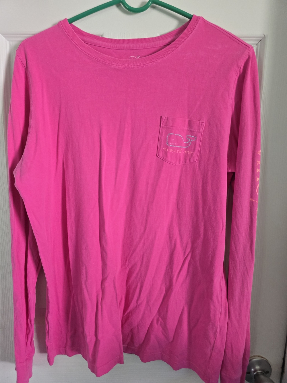 Vineyard Vines Kids' Long-Sleeve Pocket Tee - Hot Pink